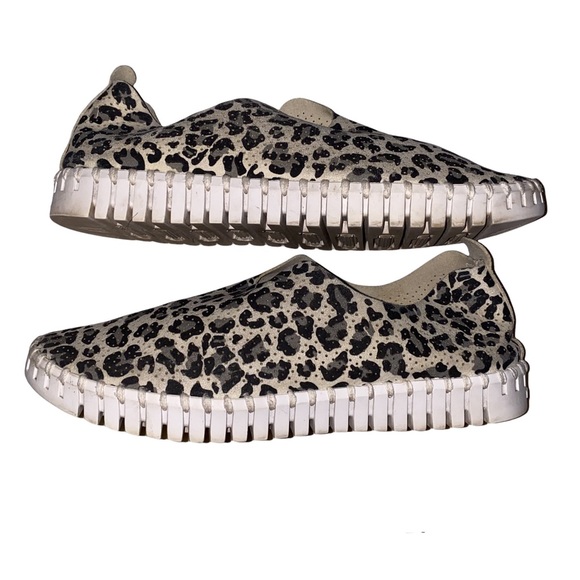 Ilse Jacobsen Tulip Perforated Latte Leopard Print Slip-On Shoes 37 6.5-7 - Picture 3 of 13